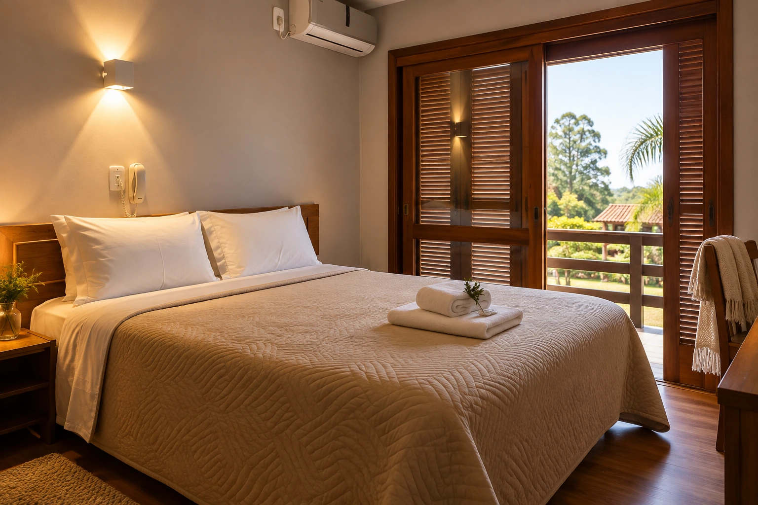 Apartamento do Sítio Hotel para hospedagem de convidados de eventos em São Pedro do Sul